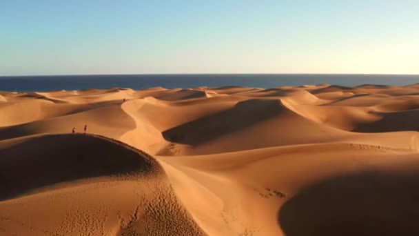 Vue aérienne des dunes de sable de Maspalomas, Gran Canaria, Îles Canaries, Espagne 