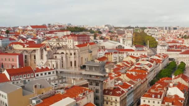 Vista Aérea Famosa Praca Comercio Dos Principais Marcos Lisboa Bela — Vídeo de Stock