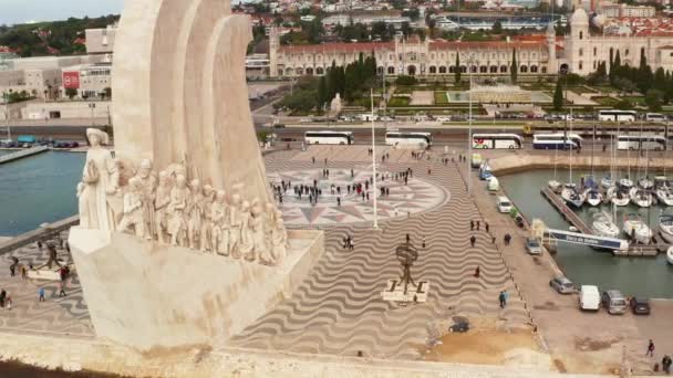 Padrao Dos Descobrimentos Monumento Delle Scoperte Lisbona Portogallo — Video Stock