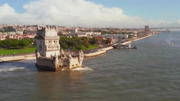 Torre Belém Belem Tower Lisboa Portugália Egyik Híres Látnivalók Portugália — Stock videók