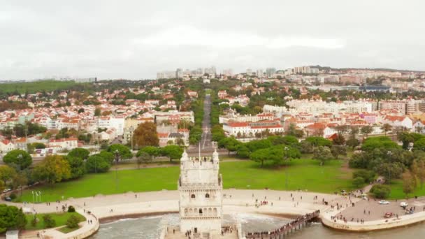 Torre Belem Belem Tower Lisboa Portugal One Most Famous Attractions — Stock Video