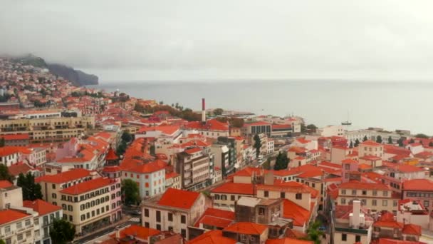 Panoráma Města Funchal Madeira Portugalsko Letecký Pohled — Stock video