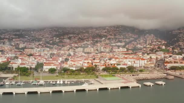 Gród Miasta Funchal Madera Portugalia Widok Lotu Ptaka — Wideo stockowe