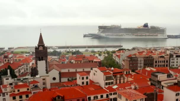 Panoráma Města Funchal Madeira Portugalsko Letecký Pohled — Stock video