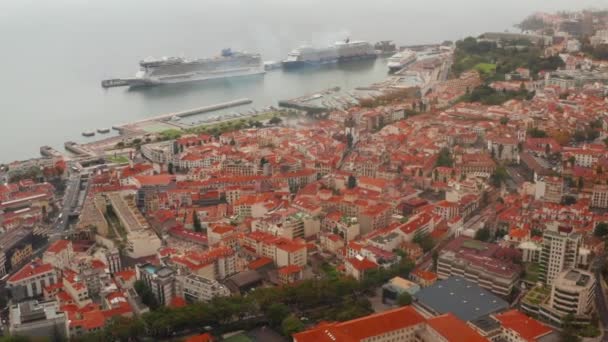 Cityscape Funchal Madeira Portugal Vista Aérea — Vídeo de Stock