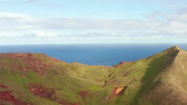 Ponta de Sao Lourenco, Madeira Adası. Havadan doğa görünümü.