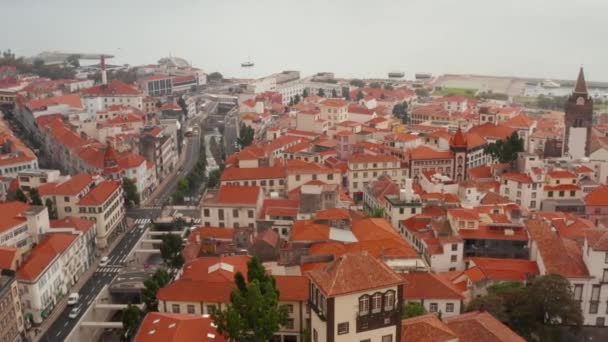 Cityscape Funchal Madeira Portugal Aerial View — Stock Video