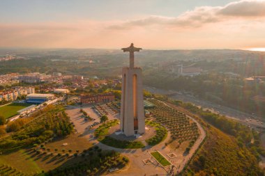 Lisbon, Portekiz - Kasım, 28, 2018: İsa Mesih anıt 