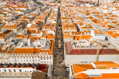 Lizbon şehir manzarası, eski şehir Alfama, Portekiz, Panorama