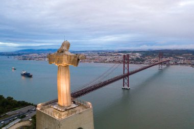 Lisbon, Portekiz - Kasım, 28, 2018: İsa Mesih anıt 