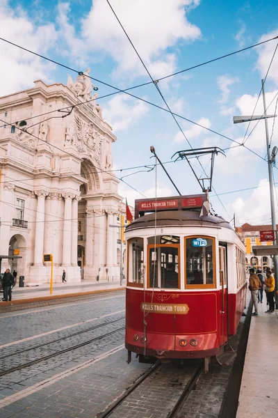 Mai 2018 Lisbon Portugal Oldtimer Tram Der Innenstadt Von Lissabon — Stockfoto