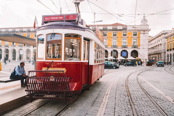 Mai 2018 Lisbon Portugal Oldtimer Tram Der Innenstadt Von Lissabon — Stockfoto