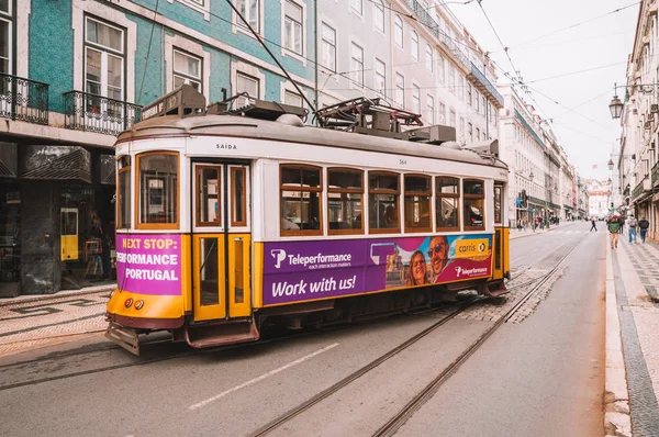 Mai 2018 Lisbon Portugal Oldtimer Tram Der Innenstadt Von Lissabon — Stockfoto