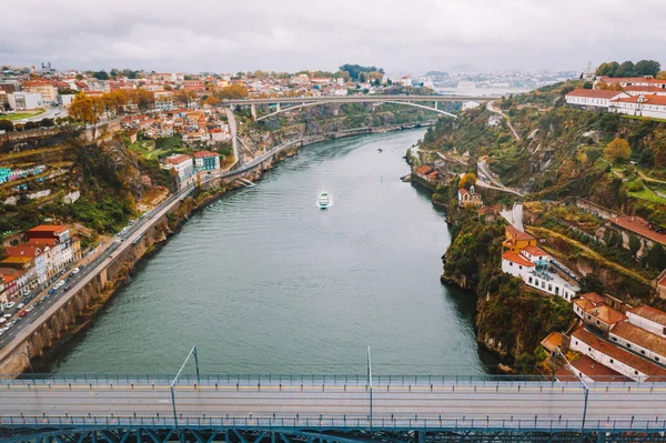 Novembro 2018 Porto Portugal Ponte Dom Luis Porto Portugal Barcos — Fotografia de Stock