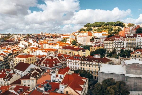 Stadtbild Von Lissabon Blick Auf Die Altstadt Alfama Portugal Panorama — Stockfoto