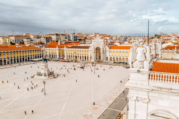 Praca Comercio Plaza Del Comercio Estatua Del Rey José Lisboa — Foto de Stock