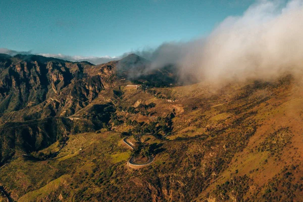 Vista Aérea Das Montanhas Gran Canaria Meio Ilha Com Vista — Fotografia de Stock