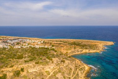Güzel Kıbrıs, Konnos Bay Cape Greko doğal Park, Ayia Napa yakınındaki kemer kaya ve (molos) Limasol Kıbrıs ve Limasol Hava fotoğraf mesire