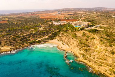 Güzel Kıbrıs, Konnos Bay Cape Greko doğal Park, Ayia Napa yakınındaki kemer kaya ve (molos) Limasol Kıbrıs ve Limasol Hava fotoğraf mesire