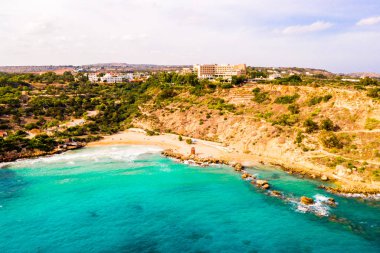 Güzel Kıbrıs, Konnos Bay Cape Greko doğal Park, Ayia Napa yakınındaki kemer kaya ve (molos) Limasol Kıbrıs ve Limasol Hava fotoğraf mesire
