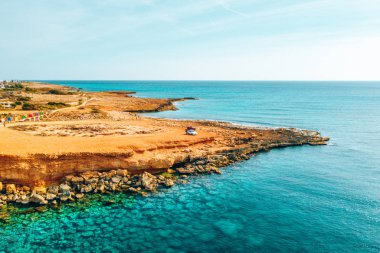Güzel Kıbrıs, Konnos Bay Cape Greko doğal Park, Ayia Napa yakınındaki kemer kaya ve (molos) Limasol Kıbrıs ve Limasol Hava fotoğraf mesire