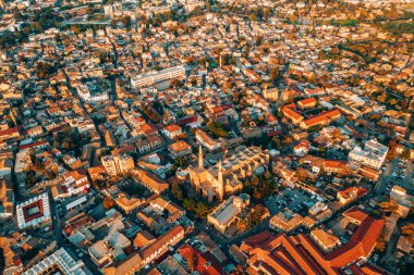 November 10, 2018. Nicosia, Cyprus. Aerial high altitude view of the iconic walled capital, Nicosia in Cyprus  clipart