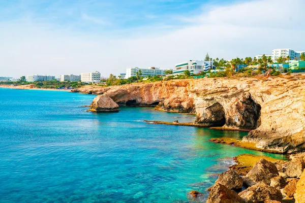 Letecký Pohled Pobřeží Ostrova Kypr Krásná Příroda — Stock fotografie