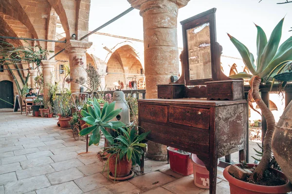 NICOSIA, NORTHERN CYPRUS - OCTOBER 30, 2018: View on Buyuk Han (the Great Inn), largest caravanserai in Cyprus. Nicosia