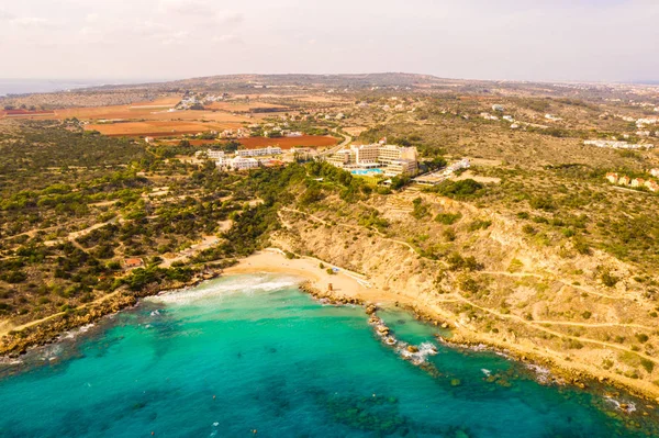 Belle Chypre Baie Konnos Dans Parc Naturel Cap Greko Arche — Photo