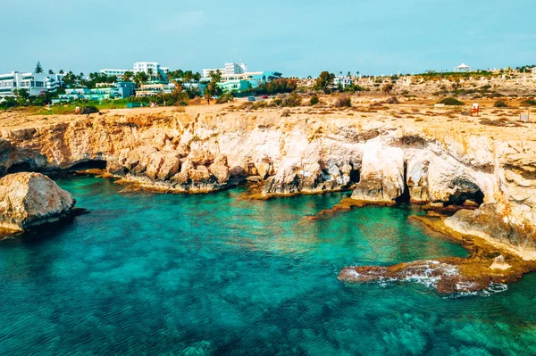 Beautiful Cyprus Konnos Bay Cape Greko Natural Park Rock Arch — Stock Photo, Image