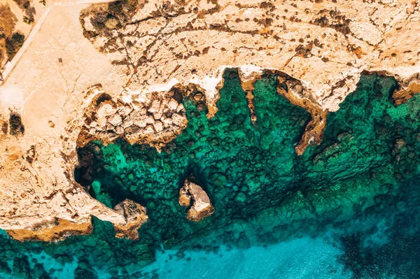 Beautiful Cyprus Konnos Bay Cape Greko Natural Park Rock Arch — Stock Photo, Image