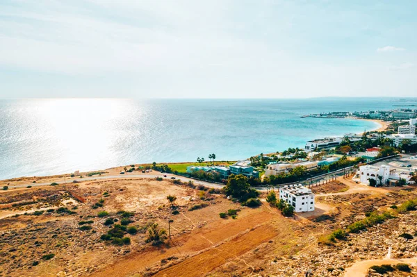 Hermosa Chipre Bahía Konnos Parque Natural Del Cabo Greko Arco —  Fotos de Stock