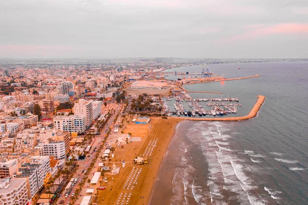 Novembro 2018 Larnaca Chipre Vista Aérea Olho Pássaro Porto Vila — Fotografia de Stock