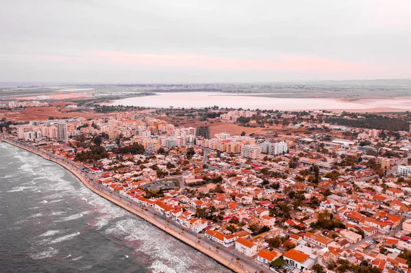 Noviembre 2018 Larnaca Chipre Vista Aérea Del Puerto Del Pueblo —  Fotos de Stock