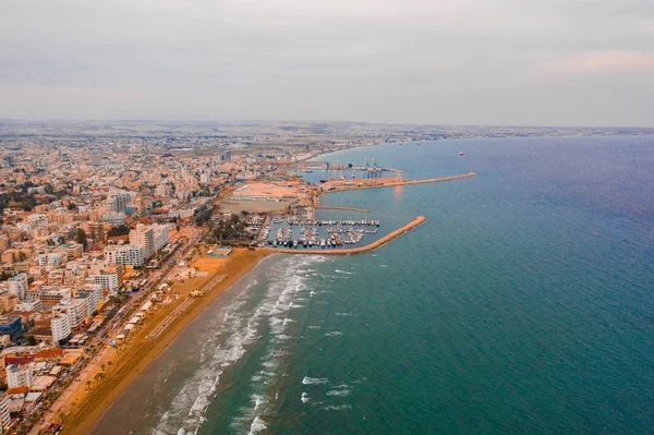 November 2018 Larnaca Cyprus Aerial Bird Eye View Zygi Fishing — Stock Photo, Image