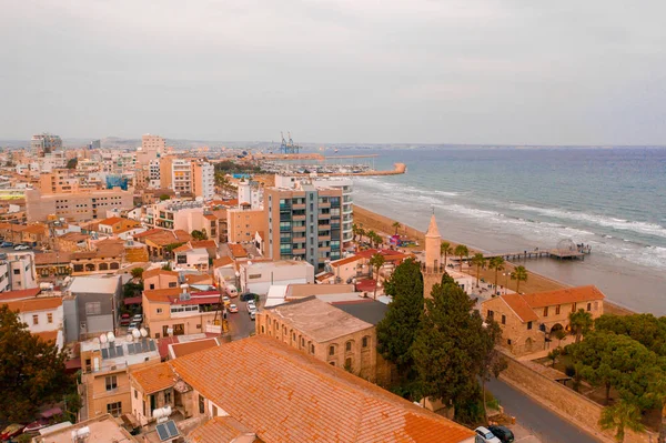 Novembro 2018 Larnaca Chipre Vista Aérea Olho Pássaro Porto Vila — Fotografia de Stock