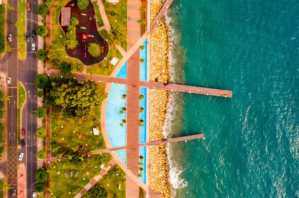 Aerial View Molos Promenade Park Coast Limassol City Centre Cyprus — Stockfoto