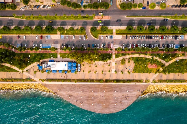 Aerial View Molos Promenade Park Coast Limassol City Centre Cyprus — ストック写真