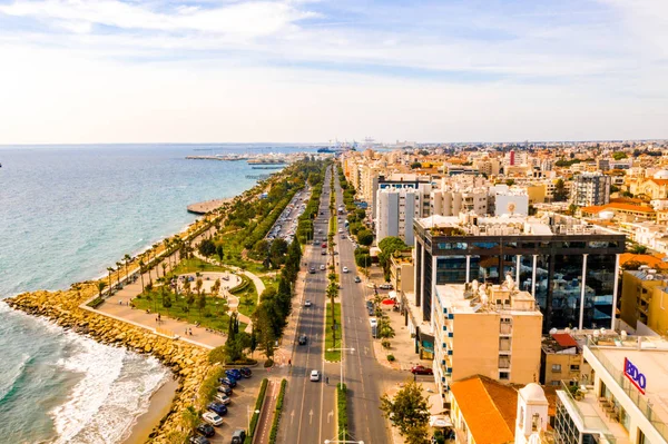 August 2018 Limassol Cyprus Panoramic City Resort Coast Aerial View — Stock Photo, Image