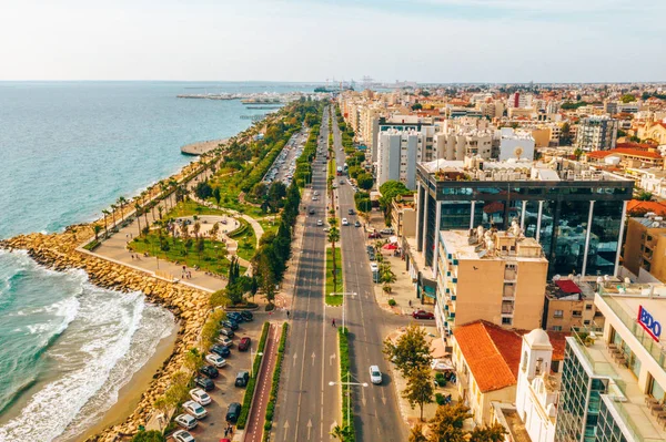 August 2018 Limassol Cyprus Panoramic City Resort Coast Aerial View — Stock Photo, Image