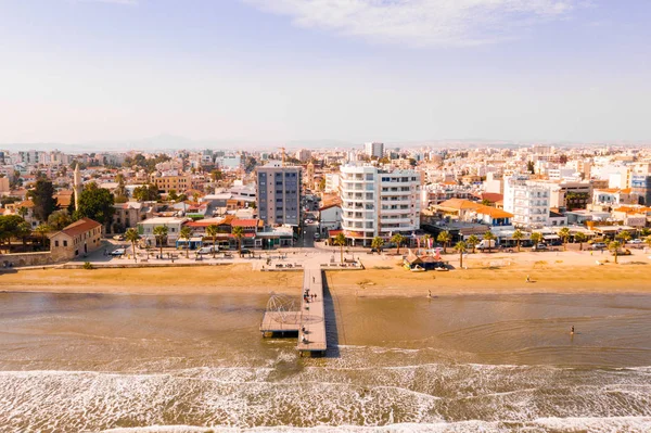 Novembro 2018 Larnaca Chipre Bela Vista Rua Principal Larnaca Catedral — Fotografia de Stock