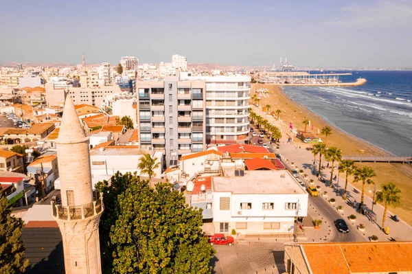 Novembro 2018 Larnaca Chipre Bela Vista Rua Principal Larnaca Catedral — Fotografia de Stock