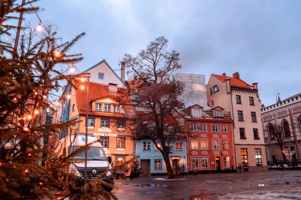 Riga Lettland Dezember 2018 Die Menschen Genießen Den Weihnachtsmarkt Winter — Stockfoto