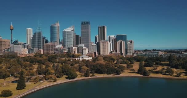 Luchtfoto Van Het Sydney Opera House Uit Helikopter Baai Met — Stockvideo
