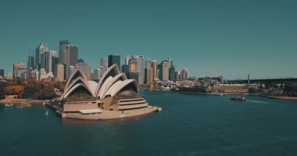 Sydney Austrália Novembro 2018 Vista Aérea Ópera Sydney Centro Artes — Vídeo de Stock