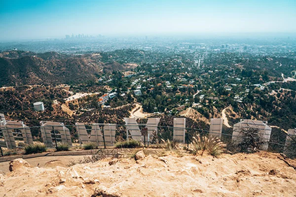 July 2018 Los Angeles Usa View Downtown Iconic Hollywood Sign — Stock Photo, Image