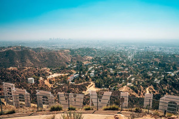 July 2018 Los Angeles Usa View Downtown Iconic Hollywood Sign — Stock Photo, Image