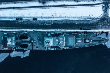 25 Ocak 2019. Riga, Letonya. Alman fırkateyn F 221 