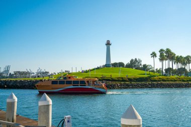 10 Eylül 2018. Los Angeles, Amerika Birleşik Devletleri. Güzel Long Beach bölgesinde La güzel bir deniz feneri ile kıyıya yakın.