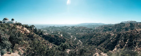 Vue Panoramique Centre Ville Los Angeles Avec Nombreux Gratte Ciel — Photo